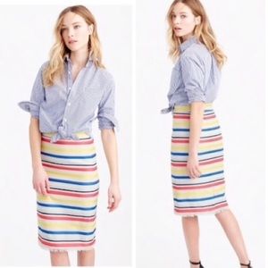 JCREW Colorful Jacquard Striped Skirt Sze 8